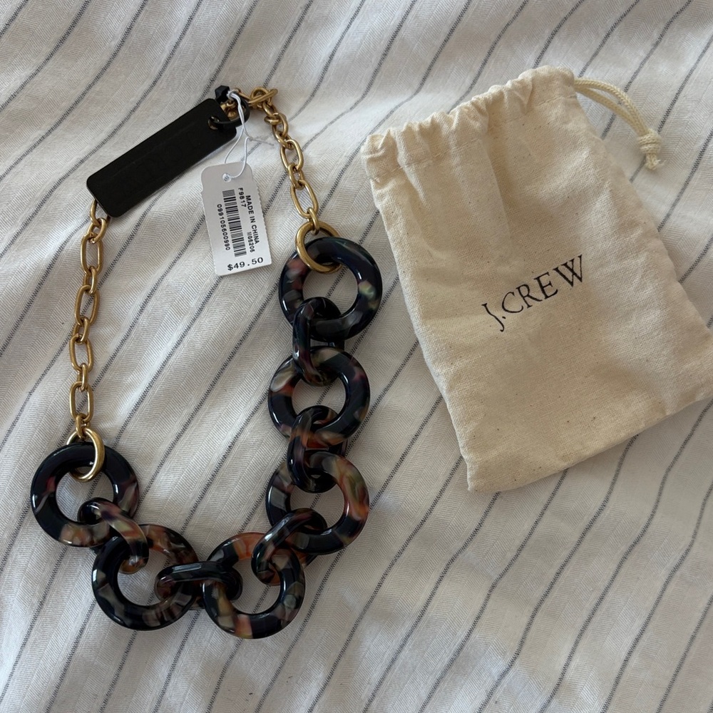 J. Crew NWT Multicolor Tortoise Chain Necklace